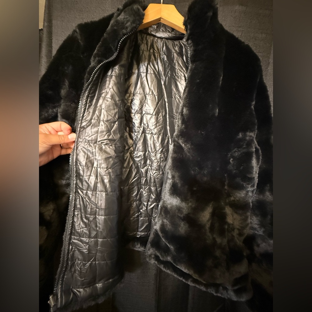 Luxurious Black Faux Fur Jacket